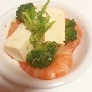 エビとブロッコリーと豆腐のサラダ☆ごまダレ風味